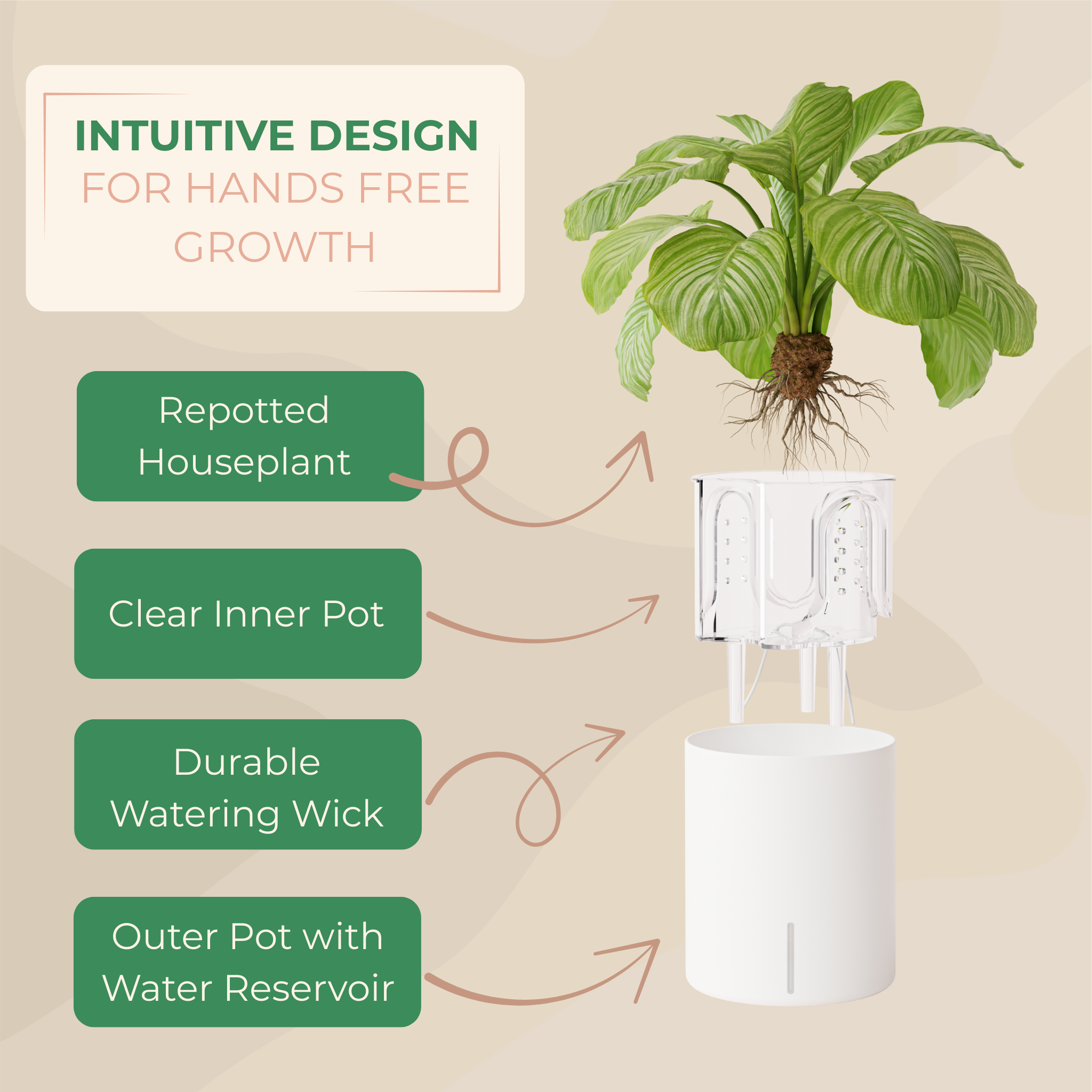 inner plant pots Self-Watering Planter – Intuitive Plants